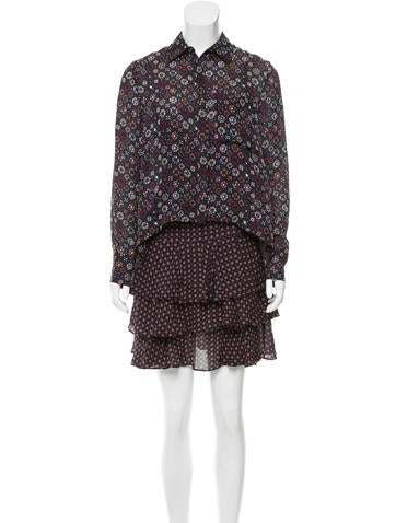 Derek Lam 10 Crosby Printed Overlay Dress w/ Tags