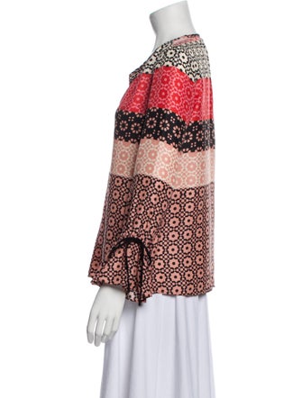 Derek Lam 10 Crosby Printed V-Neck Blouse