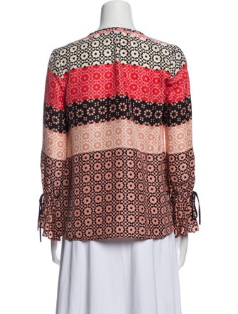 Derek Lam 10 Crosby Printed V-Neck Blouse