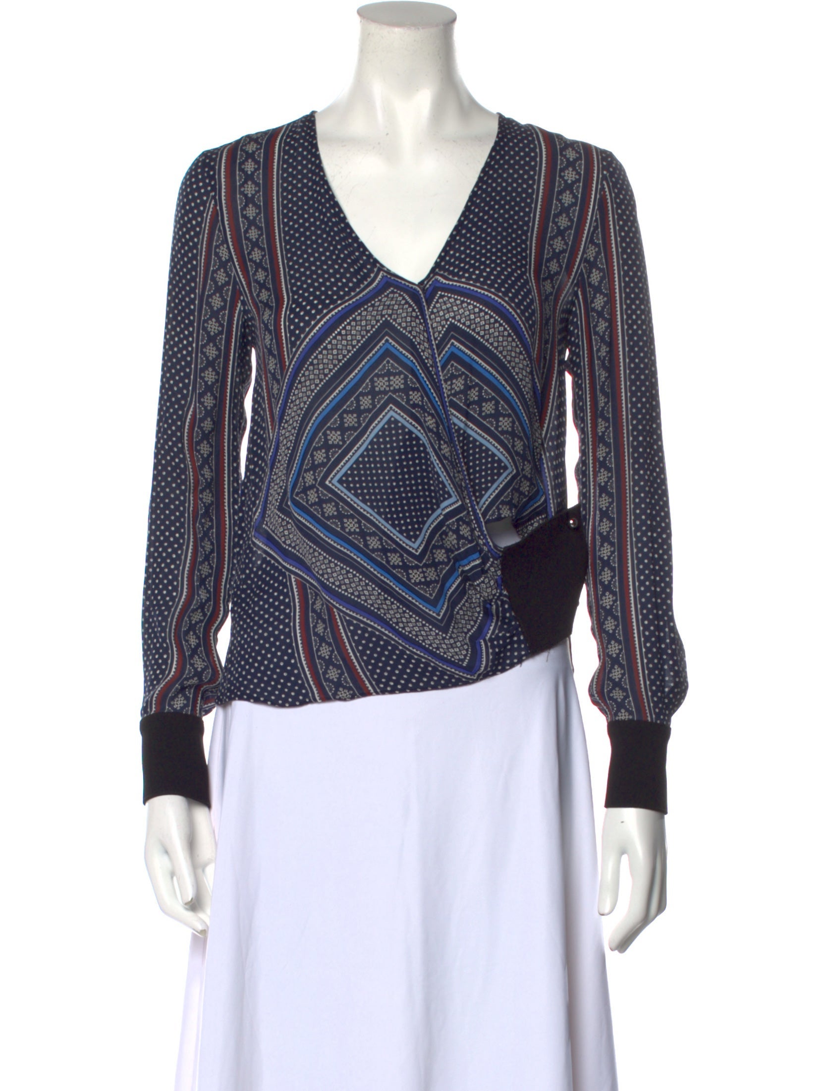 Derek Lam 10 Crosby Silk Printed Blouse