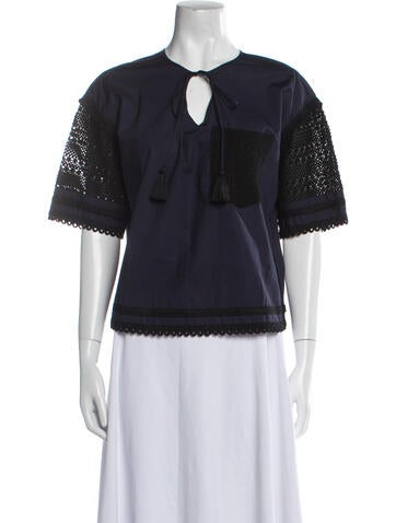 Derek Lam 10 Crosby Tops Crew Neck Short Sleeve Top US 4 | S