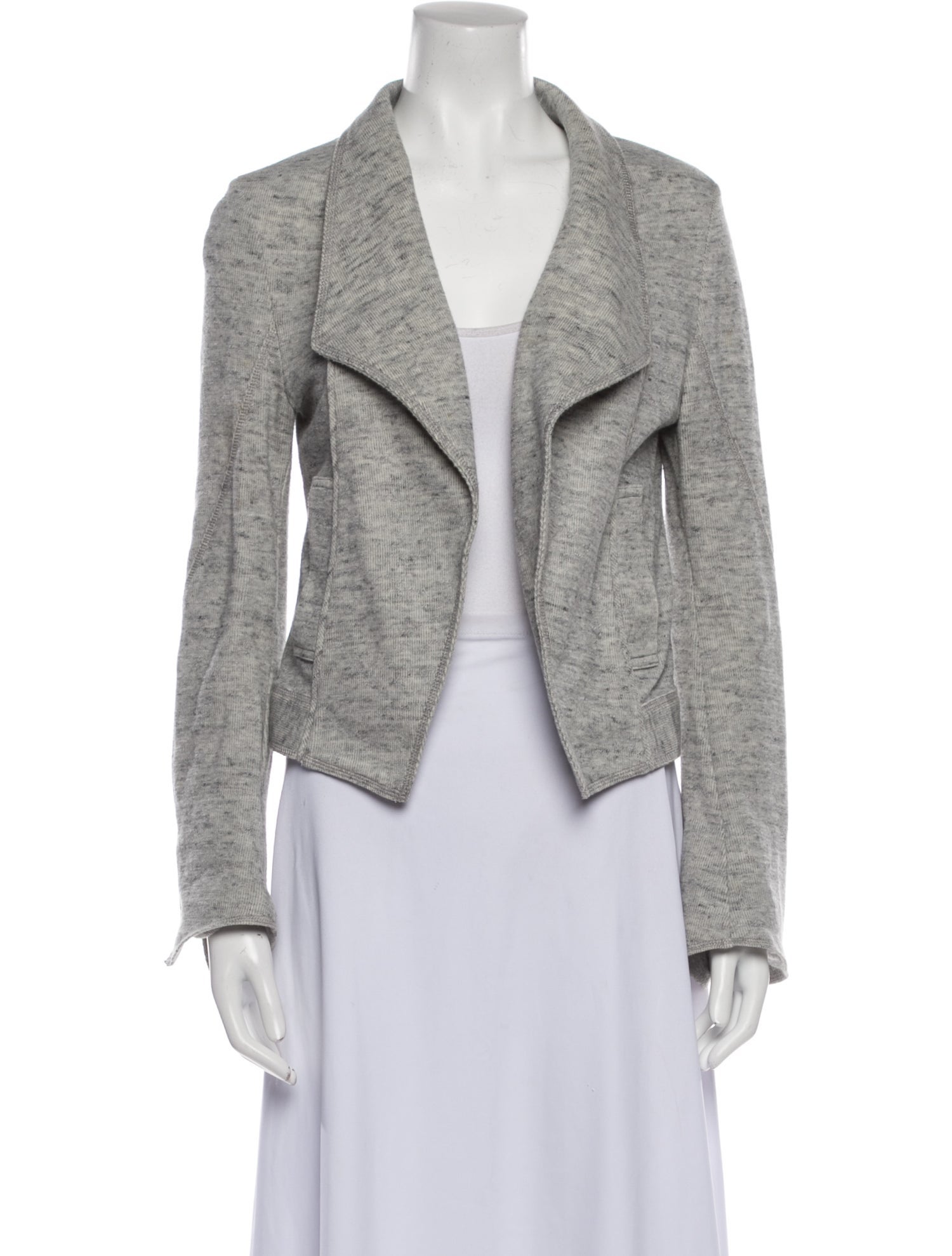 Derek Lam 10 Crosby V-Neck Long Sleeve Crop Top