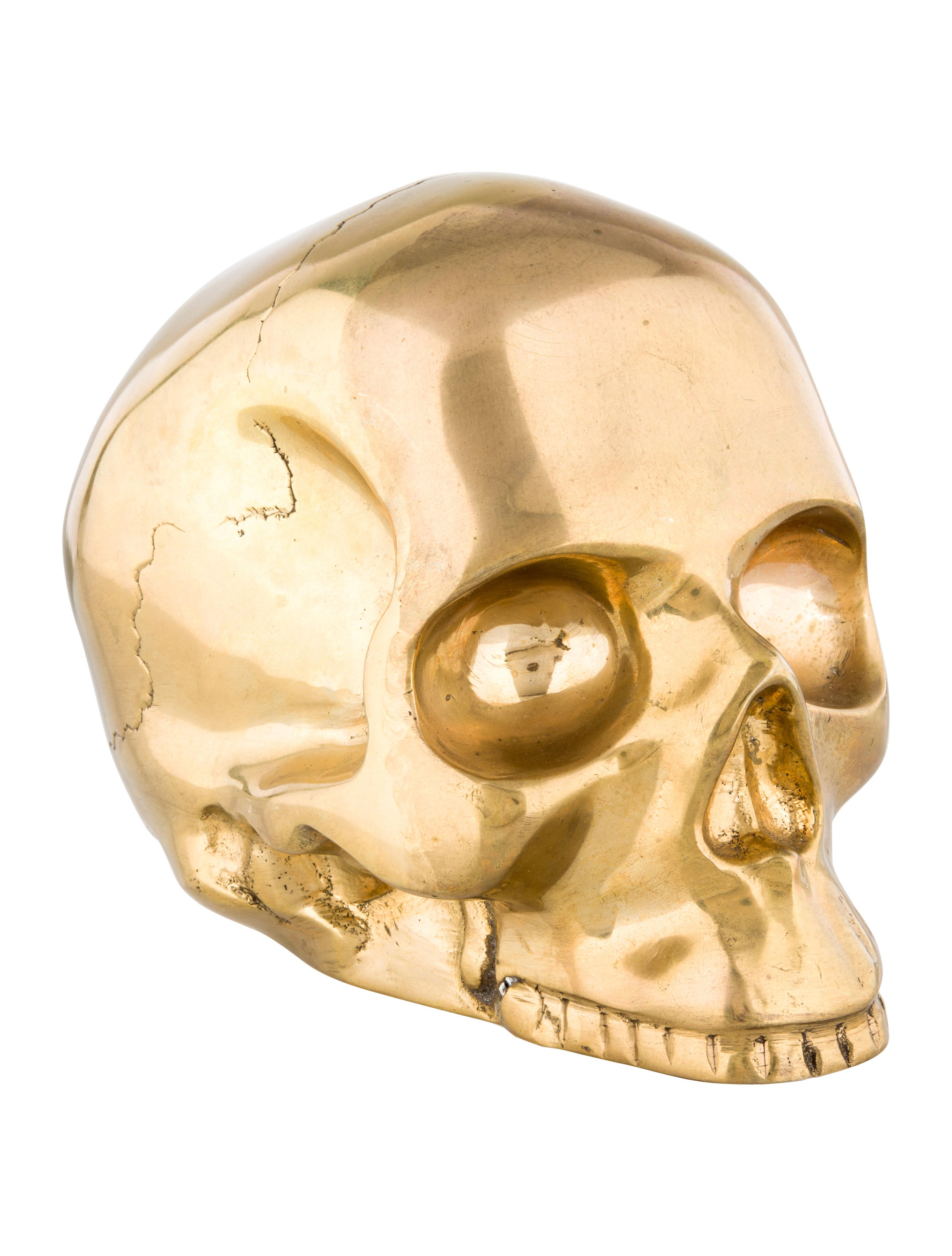 D.L. & Co. D.L & Co. Brass Skull - Gold Decorative Accents, Decor