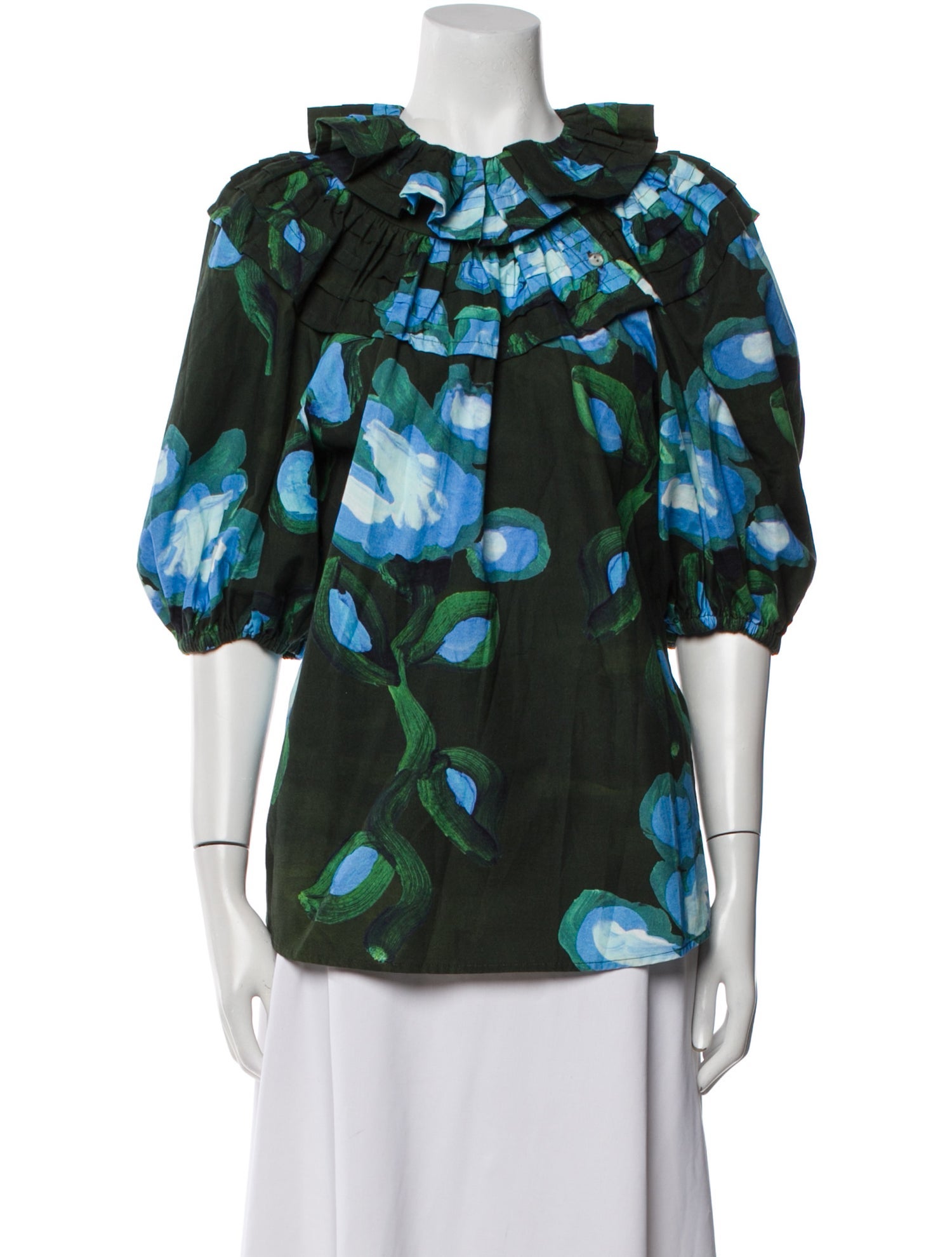 De Loreta Printed Crew Neck Blouse