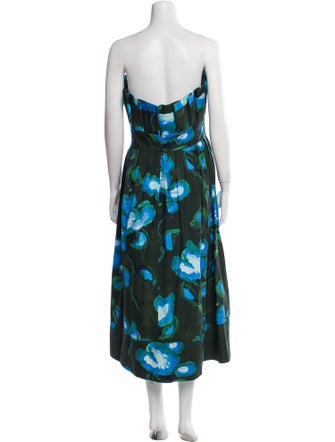 De Loreta Floral Print Midi Length Dress