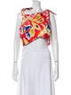 De Loreta Printed Asymmetrical Crop Top