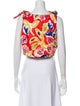 De Loreta Printed Asymmetrical Crop Top