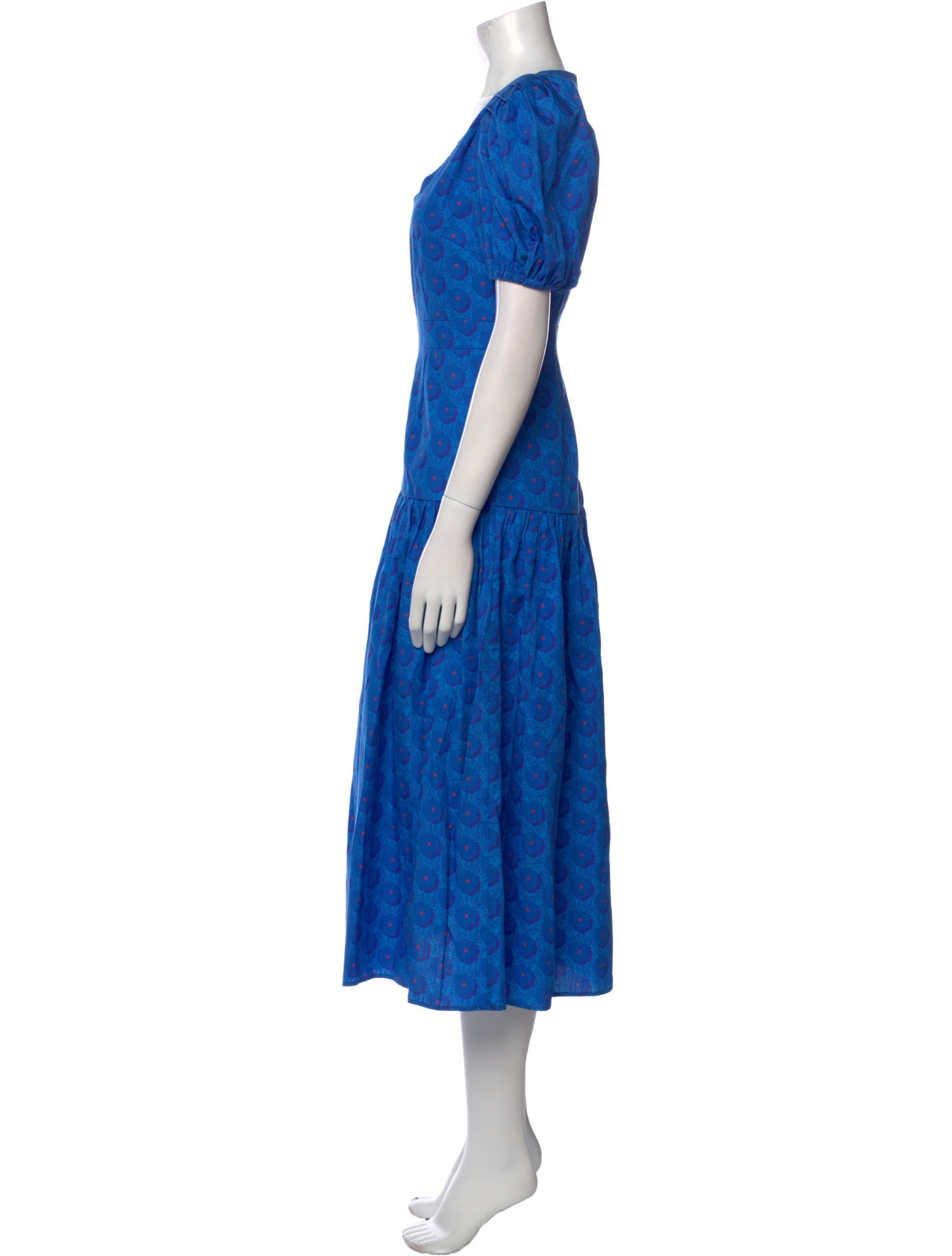 De Loreta Polka Dot Print Midi Length Dress w/ Tags