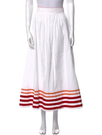 De Loreta Striped Midi Length Skirt