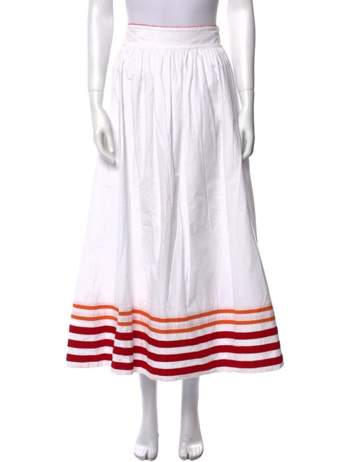 De Loreta Striped Midi Length Skirt