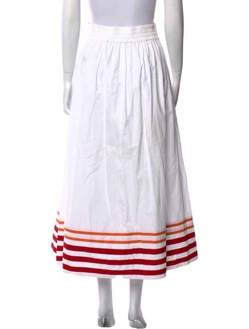 De Loreta Striped Midi Length Skirt