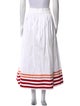 De Loreta Striped Midi Length Skirt