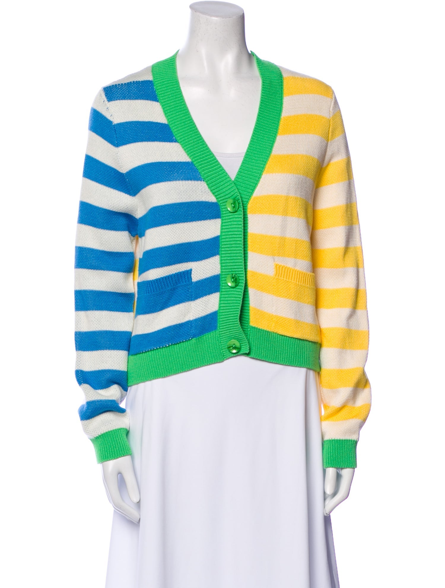 De Loreta Striped V-Neck Sweater