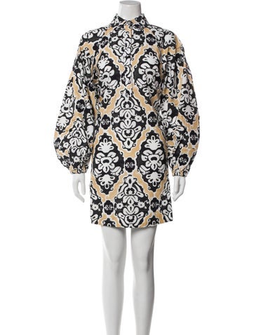 Pre-owned De Loreta Printed Mini Dress W/ Tags In White