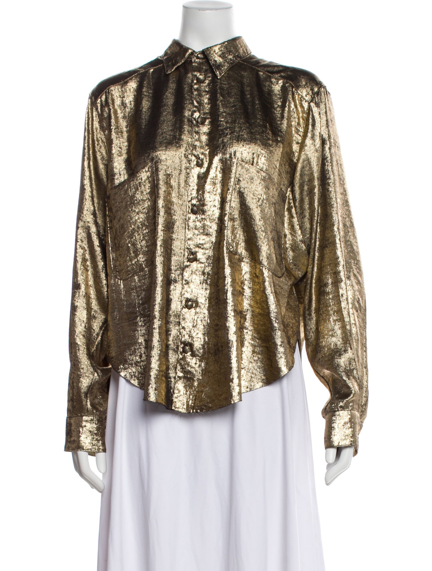 DYLANLEX Mock Neck Long Sleeve Blouse