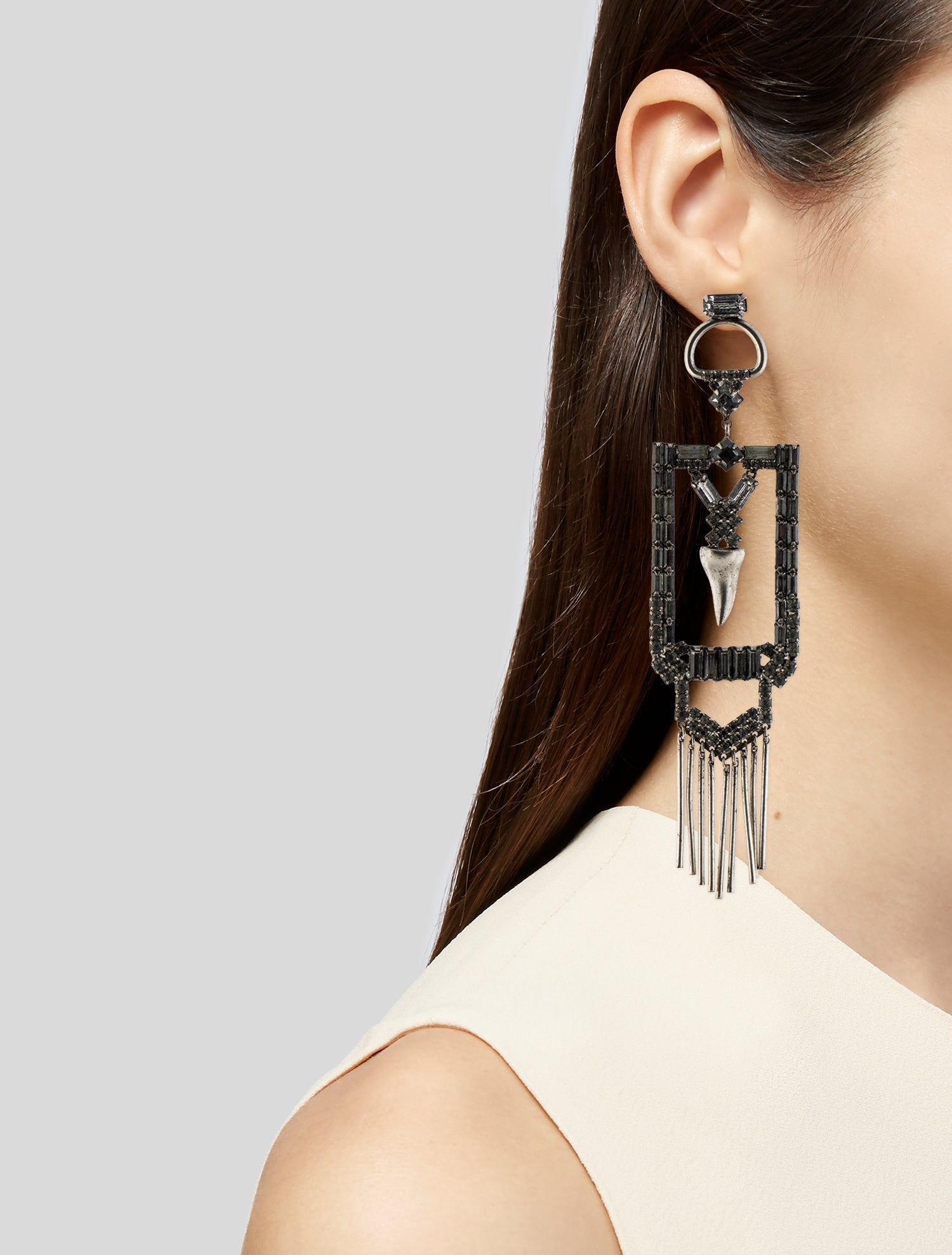 DYLANLEX Crystal Horn Drop Earrings