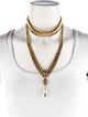DYLANLEX Faux Pearl & Crystal Lavalier Necklace