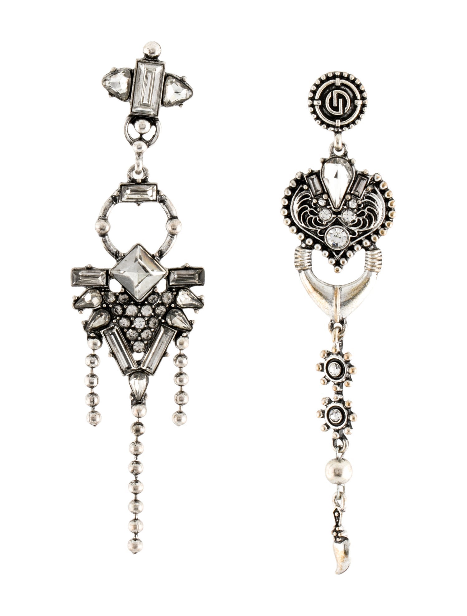 DYLANLEX Crystal Mismatch Drop Earrings
