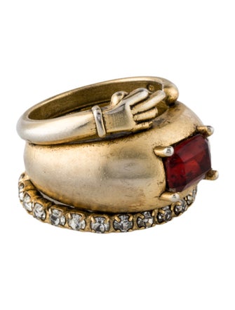 DYLANLEX Crystal Middle Finger Cocktail Ring