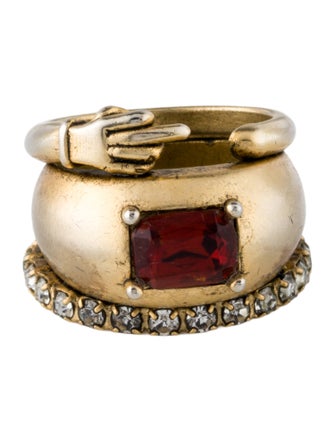 DYLANLEX Crystal Middle Finger Cocktail Ring