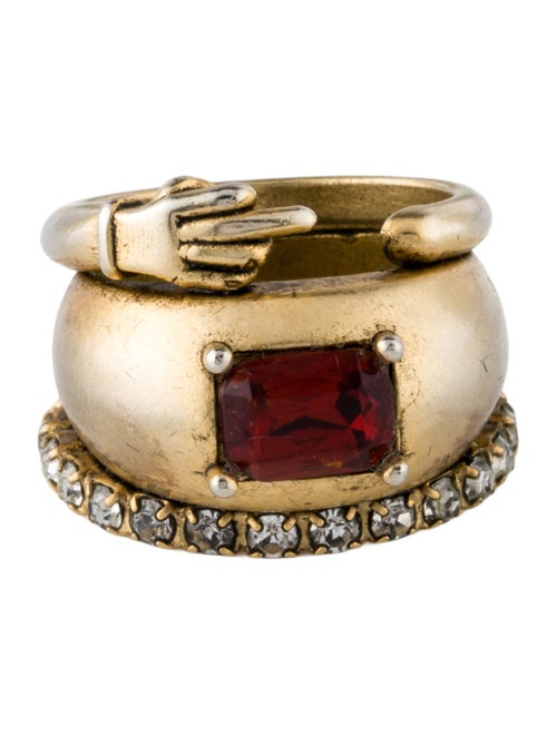 DYLANLEX Crystal Middle Finger Cocktail Ring