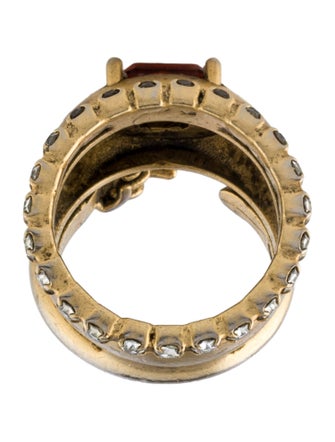 DYLANLEX Crystal Middle Finger Cocktail Ring