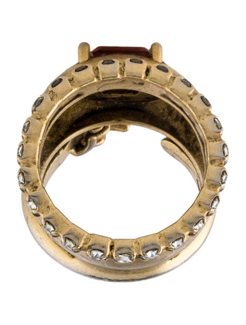 DYLANLEX Crystal Middle Finger Cocktail Ring