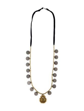 DYLANLEX Crystal, Thread & Bead Pendant Necklace