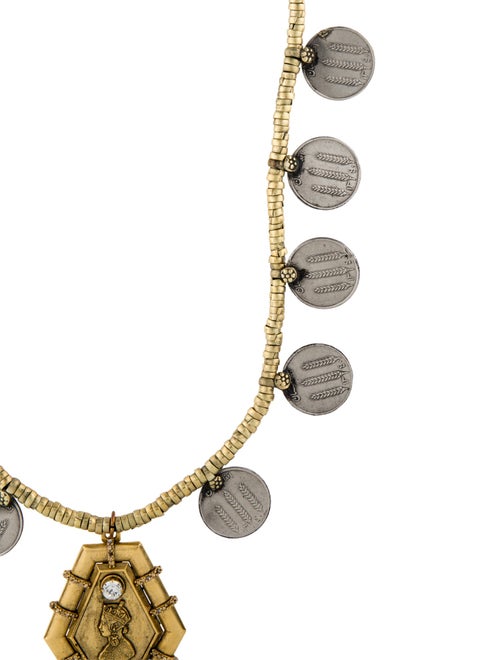 DYLANLEX Crystal, Thread & Bead Pendant Necklace