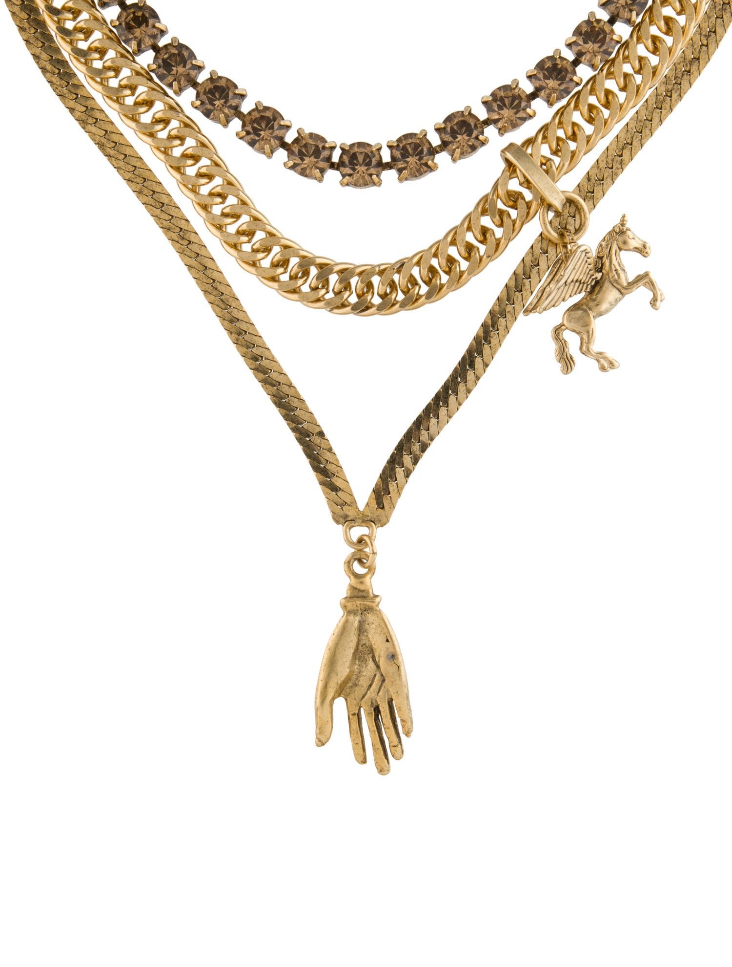 DYLANLEX Crystal Gilded Phoenix Collar Necklace
