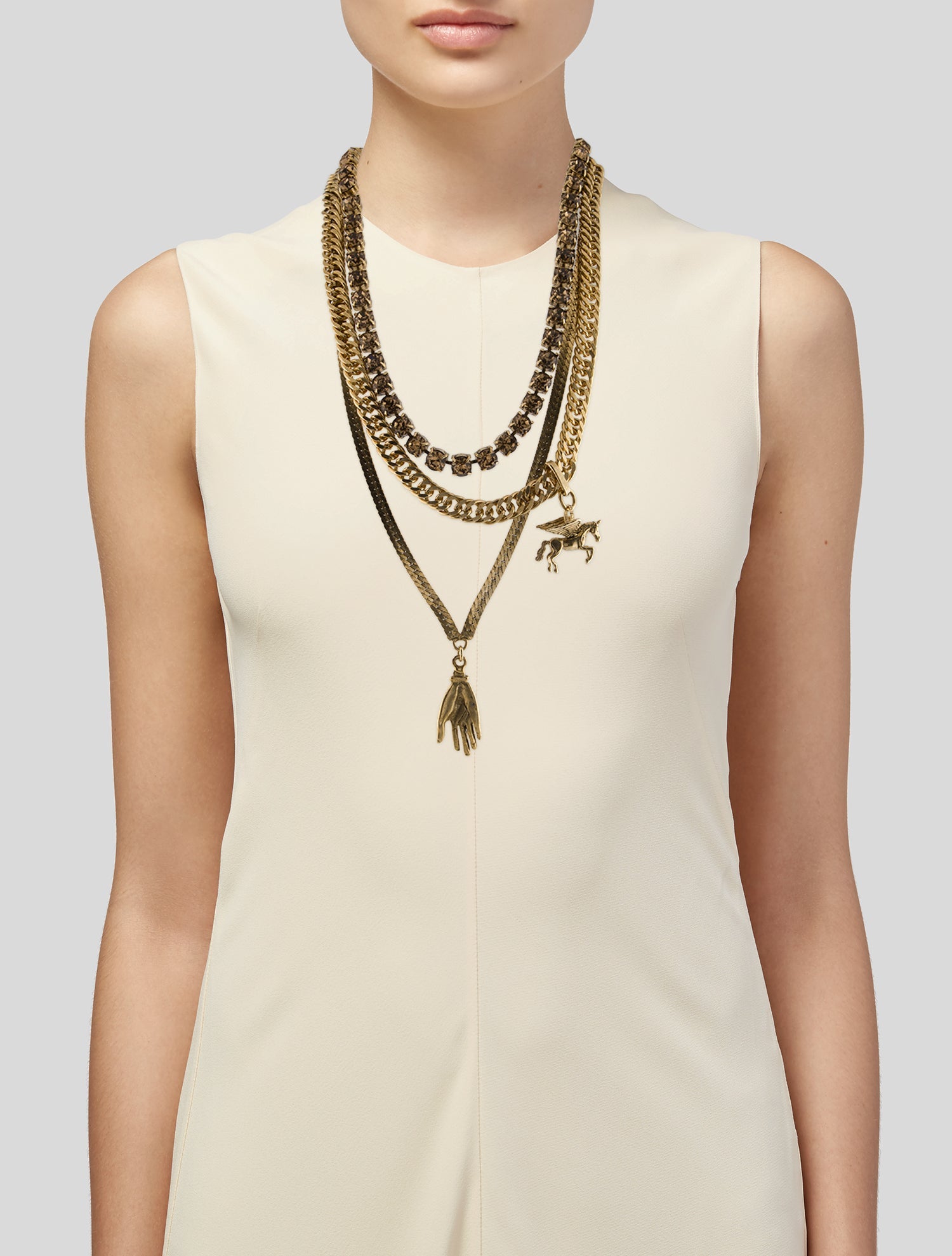 DYLANLEX Crystal Gilded Phoenix Collar Necklace