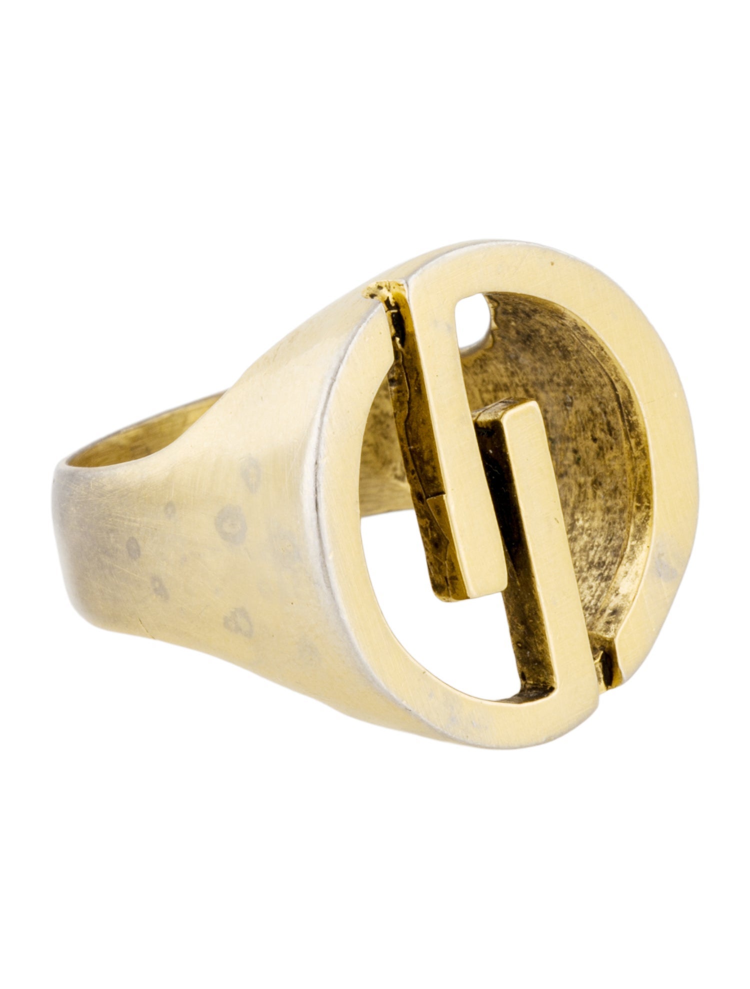 DYLANLEX Gilded DL Logo Ring Signet Ring