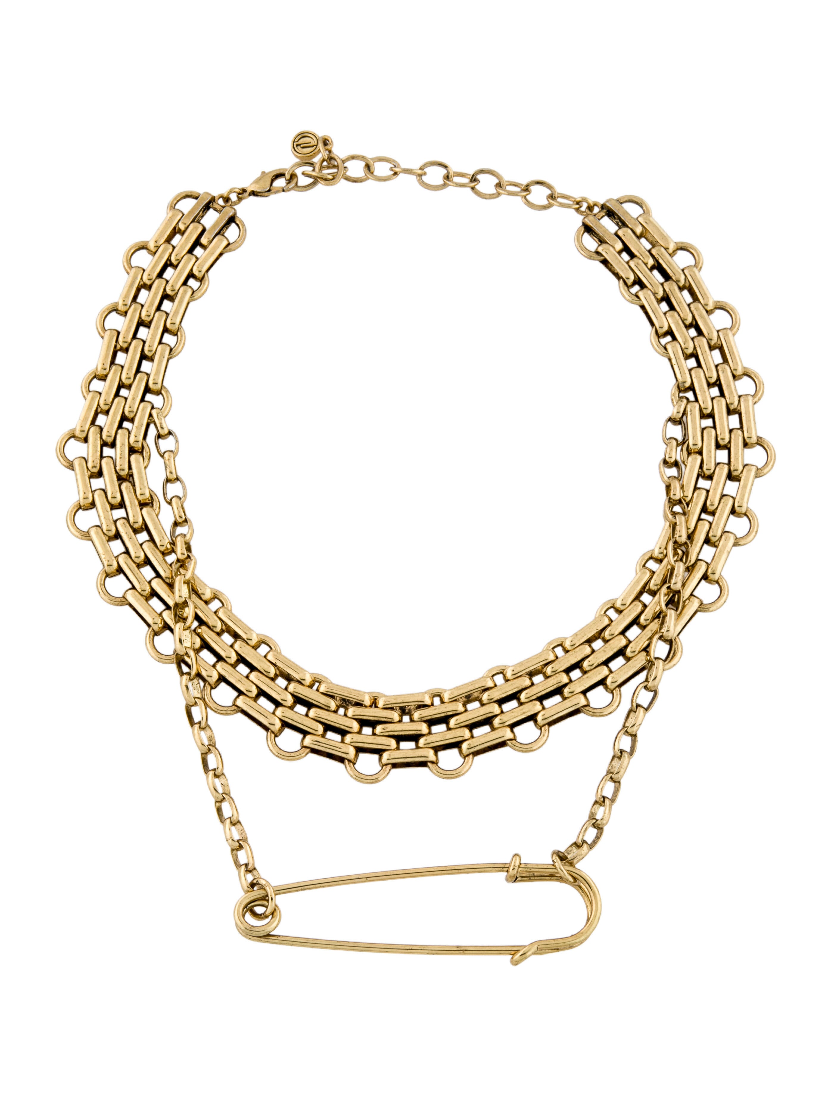 DYLANLEX Safety Pin Double Strand Pendant Necklace