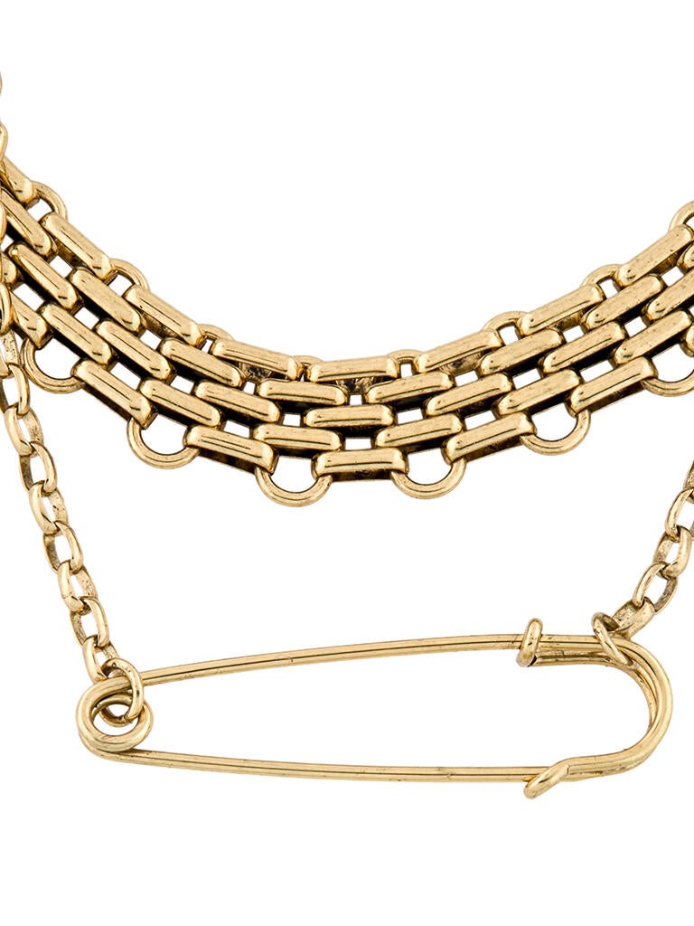 DYLANLEX Safety Pin Double Strand Pendant Necklace