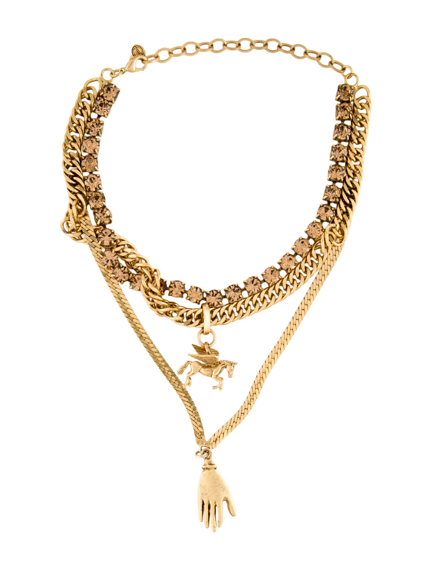 DYLANLEX Crystal Multi Strand Chain Necklace