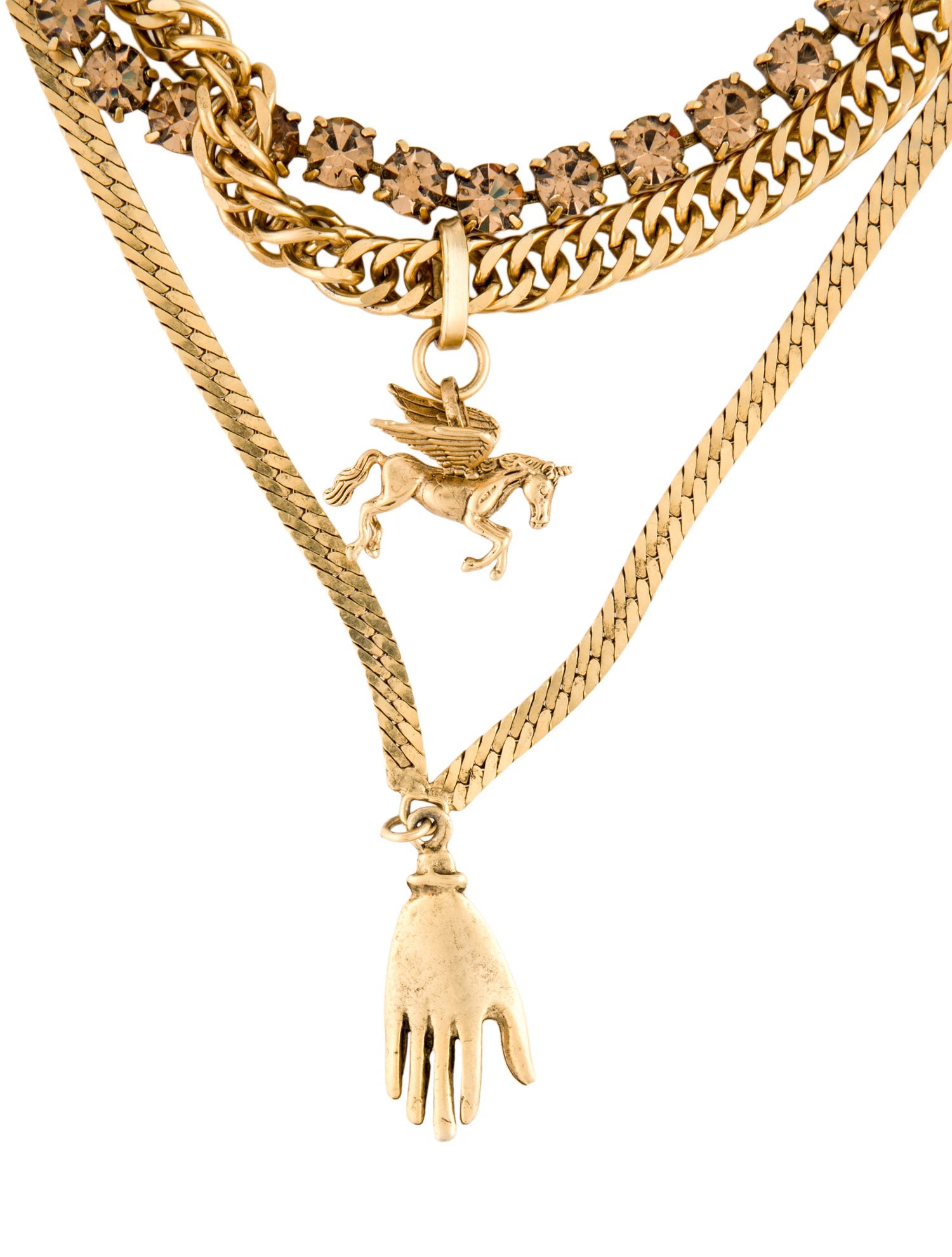 DYLANLEX Crystal Multi Strand Chain Necklace