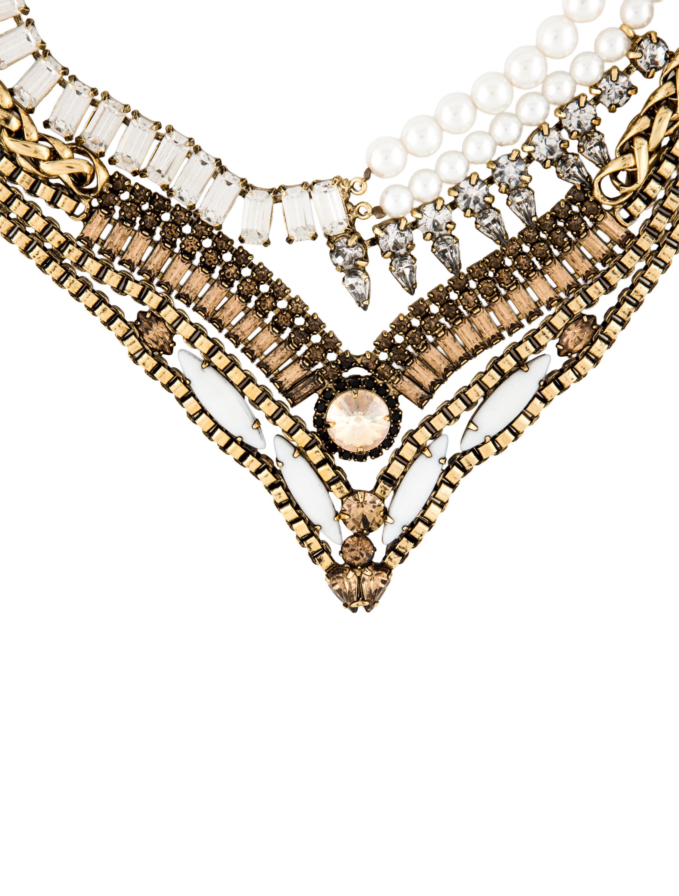 DYLANLEX Crystal & Faux Pearl Stella Multistrand Collar Necklace
