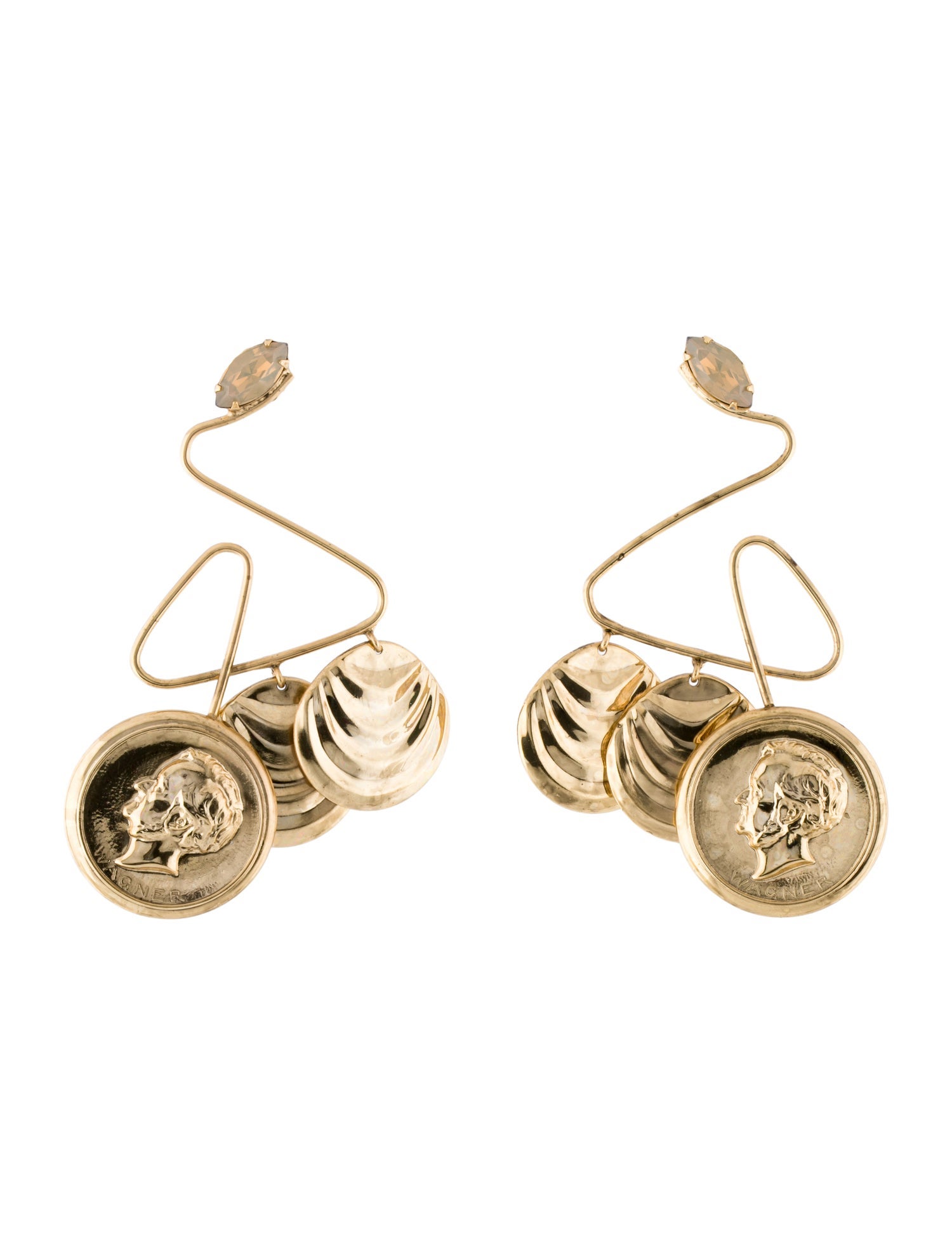DYLANLEX Crystal & Coin Drop Earrings