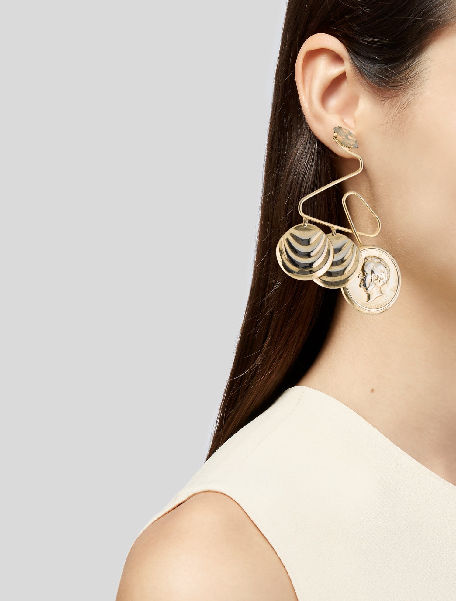 DYLANLEX Crystal & Coin Drop Earrings