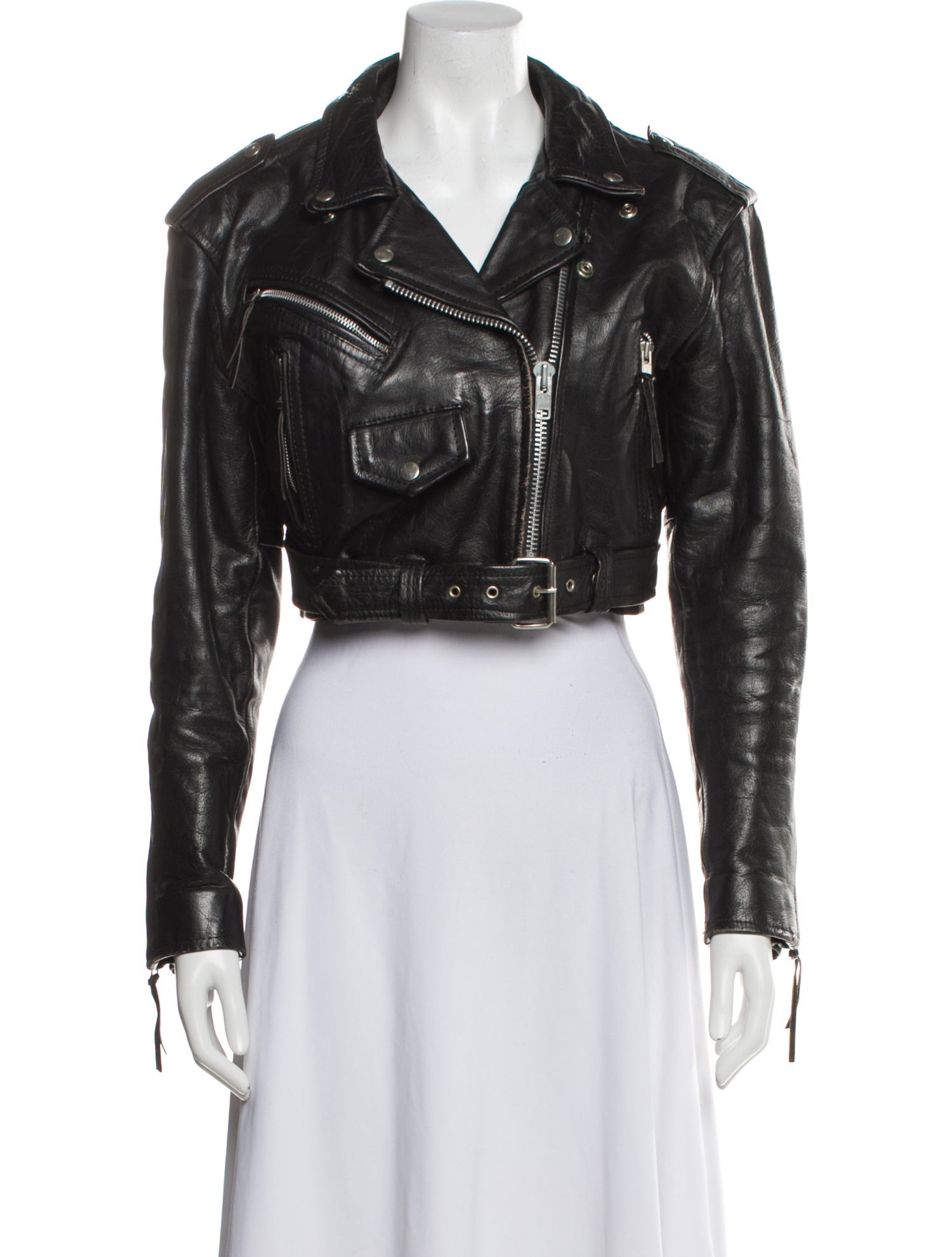 Diamond Leathers Vintage Leather Biker Jacket