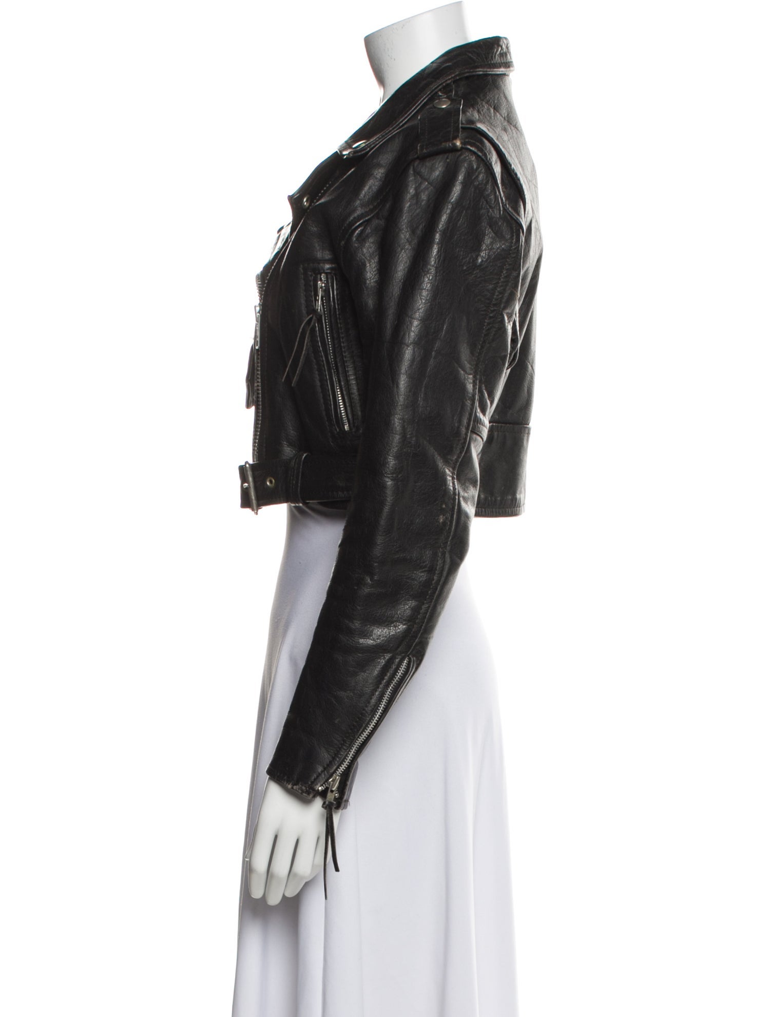 Diamond Leathers Vintage Leather Biker Jacket