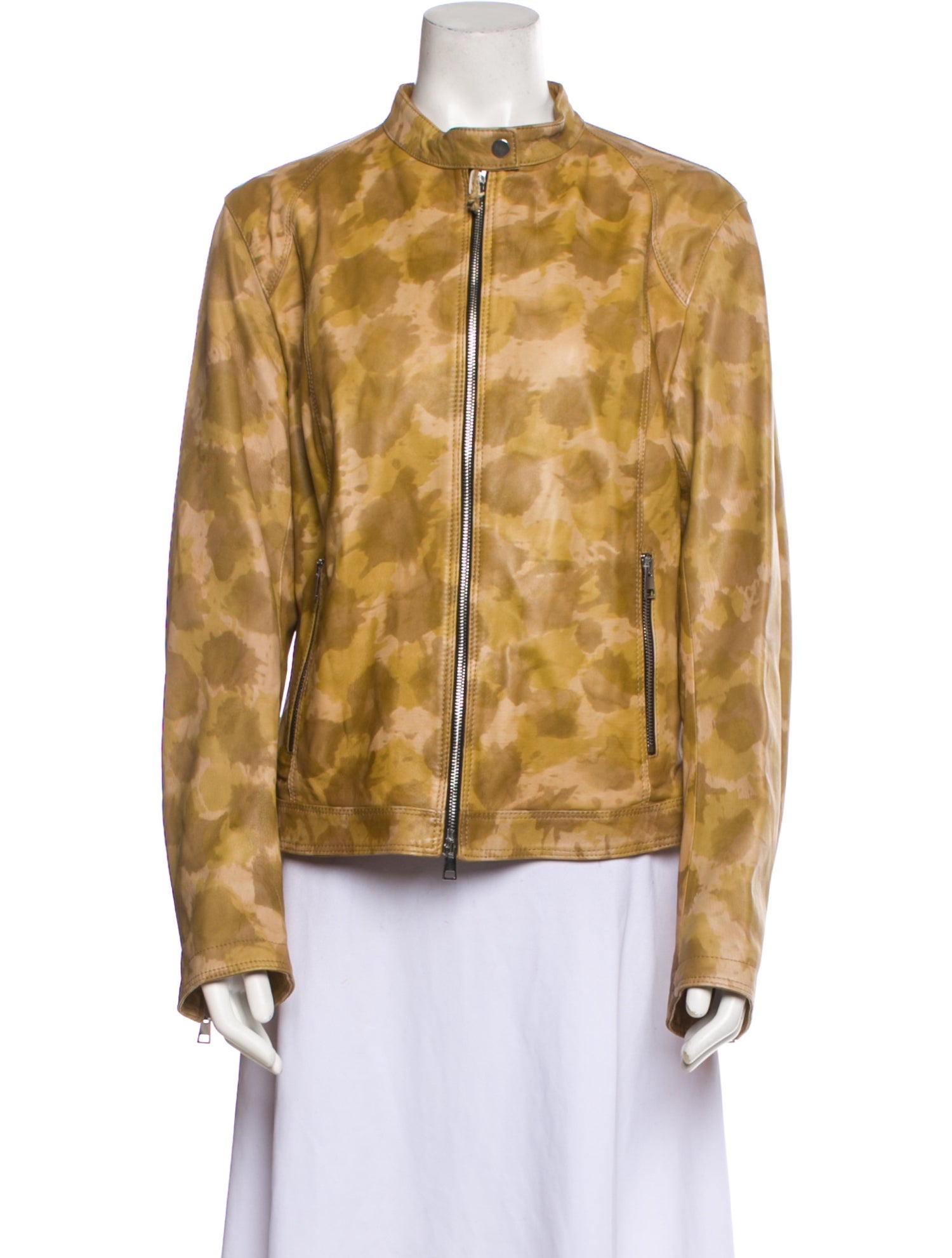 Delan Leather Printed Jacket w/ Tags