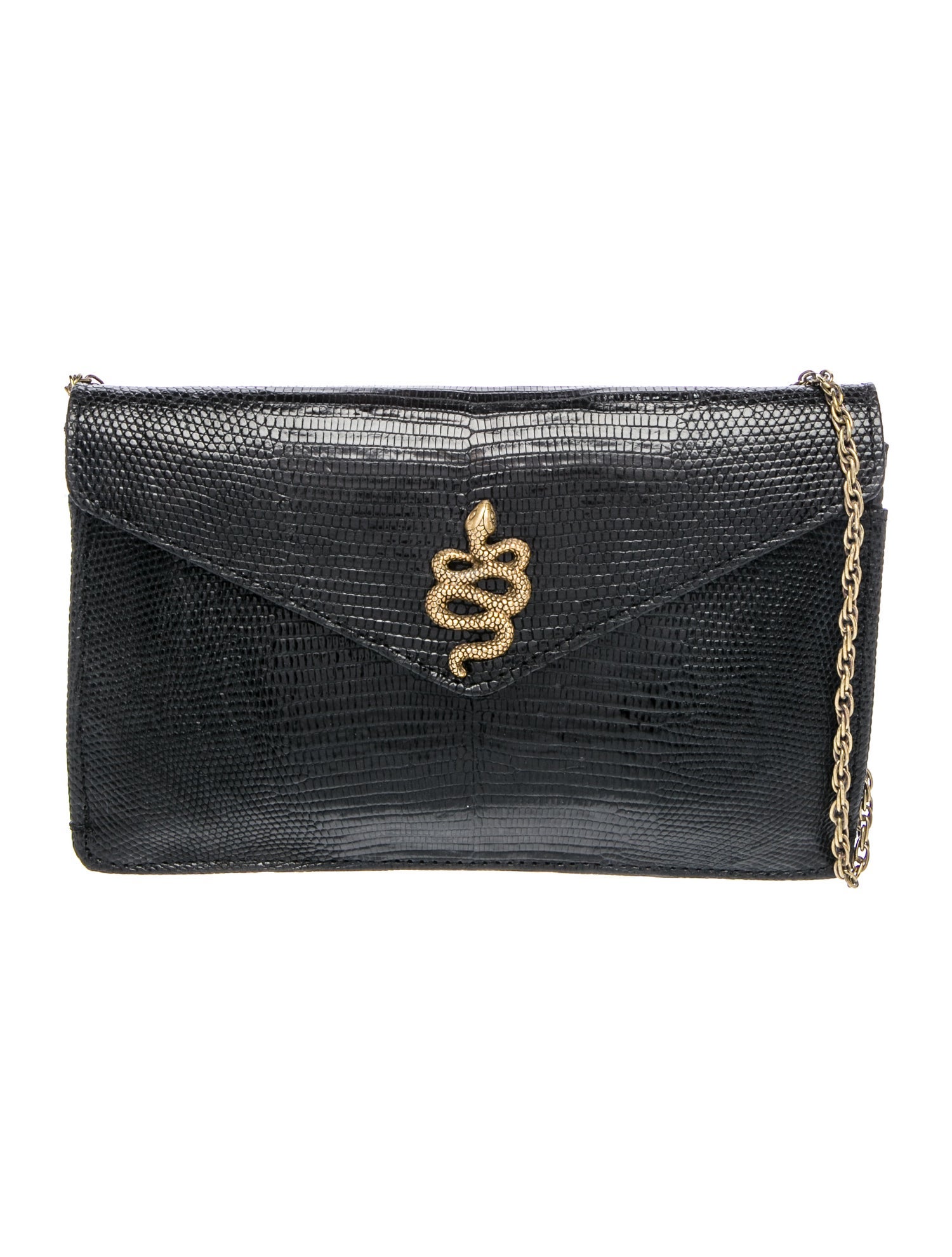 Claris Virot Embossed Leather Clutch