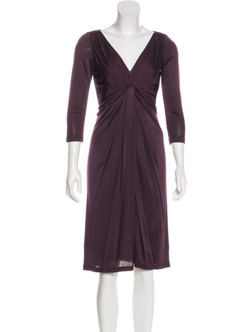 David Meister V-Neck Knee-Length Dress