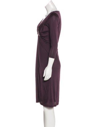 David Meister V-Neck Knee-Length Dress