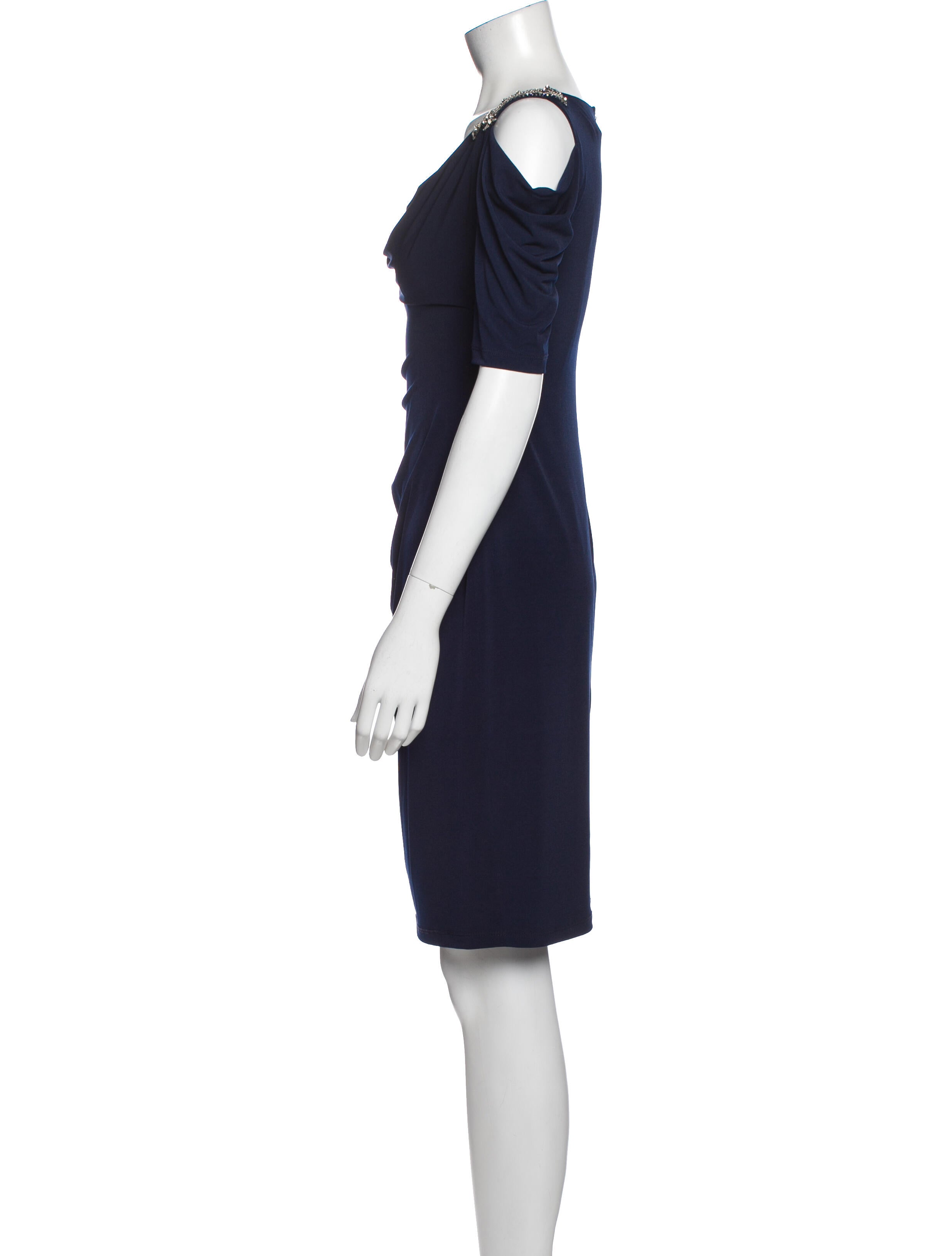 David Meister Cowl Neck Knee-Length Dress