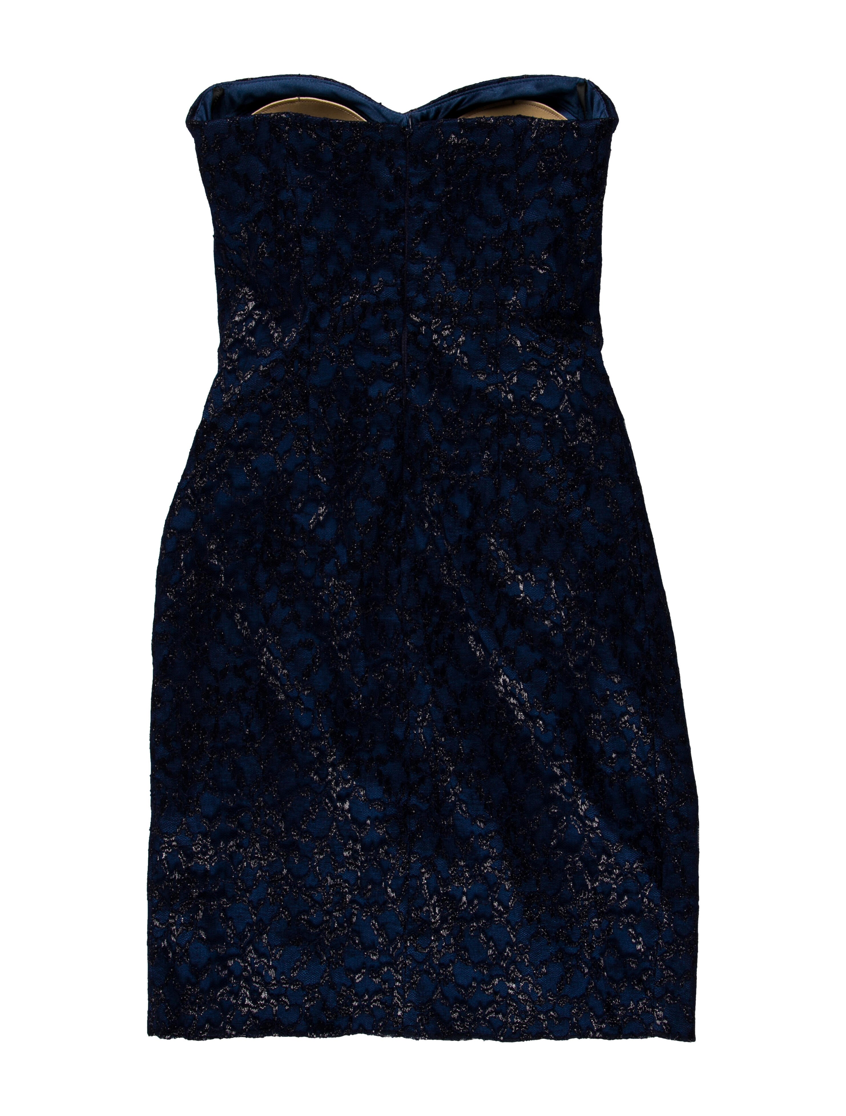 David Meister Strapless Mini Dress in Blue, Women's US 2 | XS