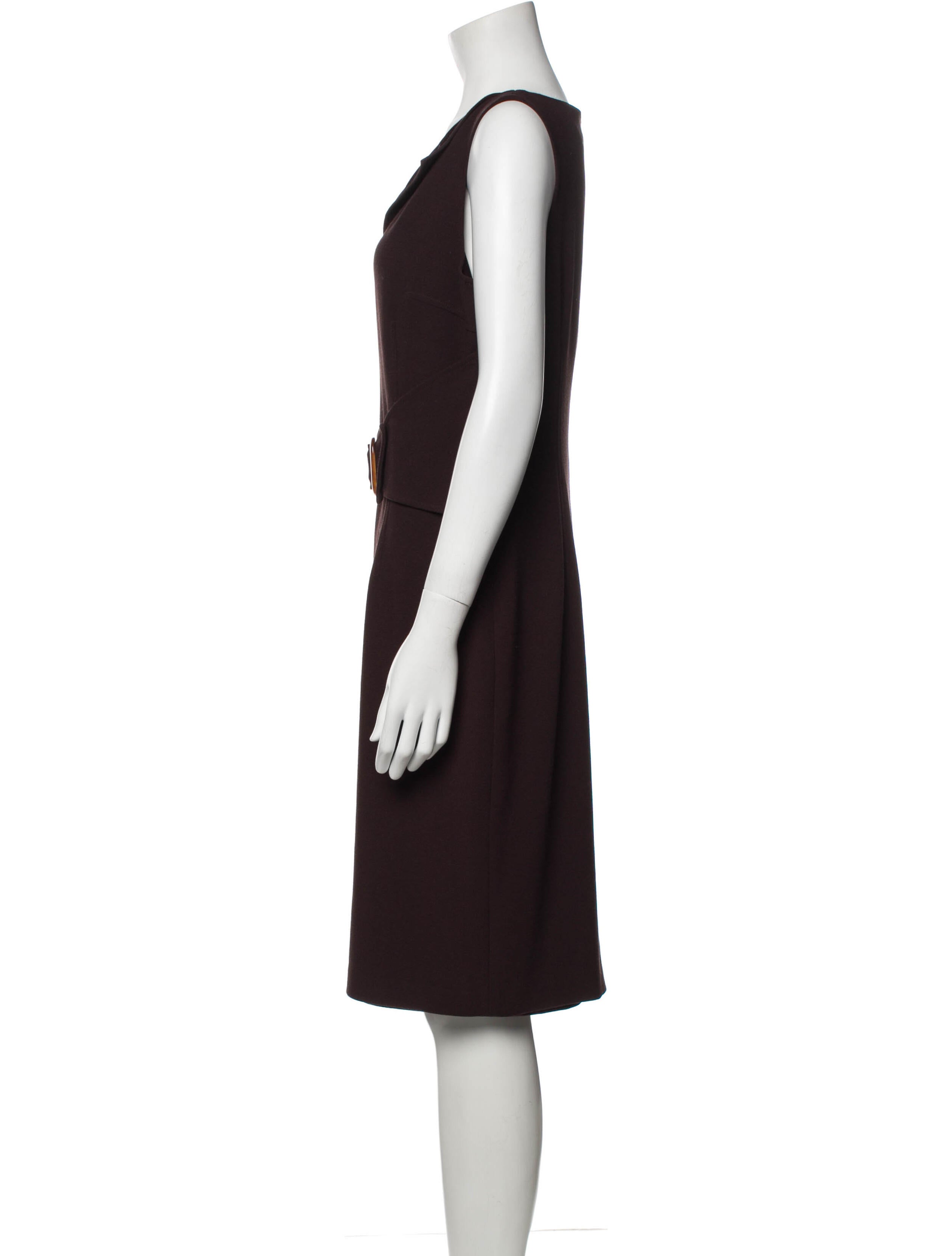 David Meister V-Neck Knee-Length Dress