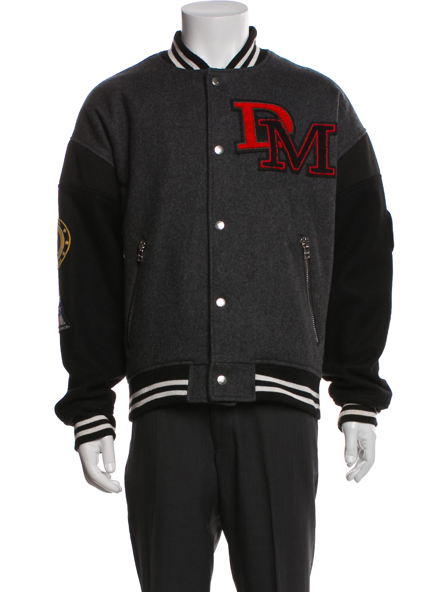 Dim Mak Collection Striped Varsity Jacket