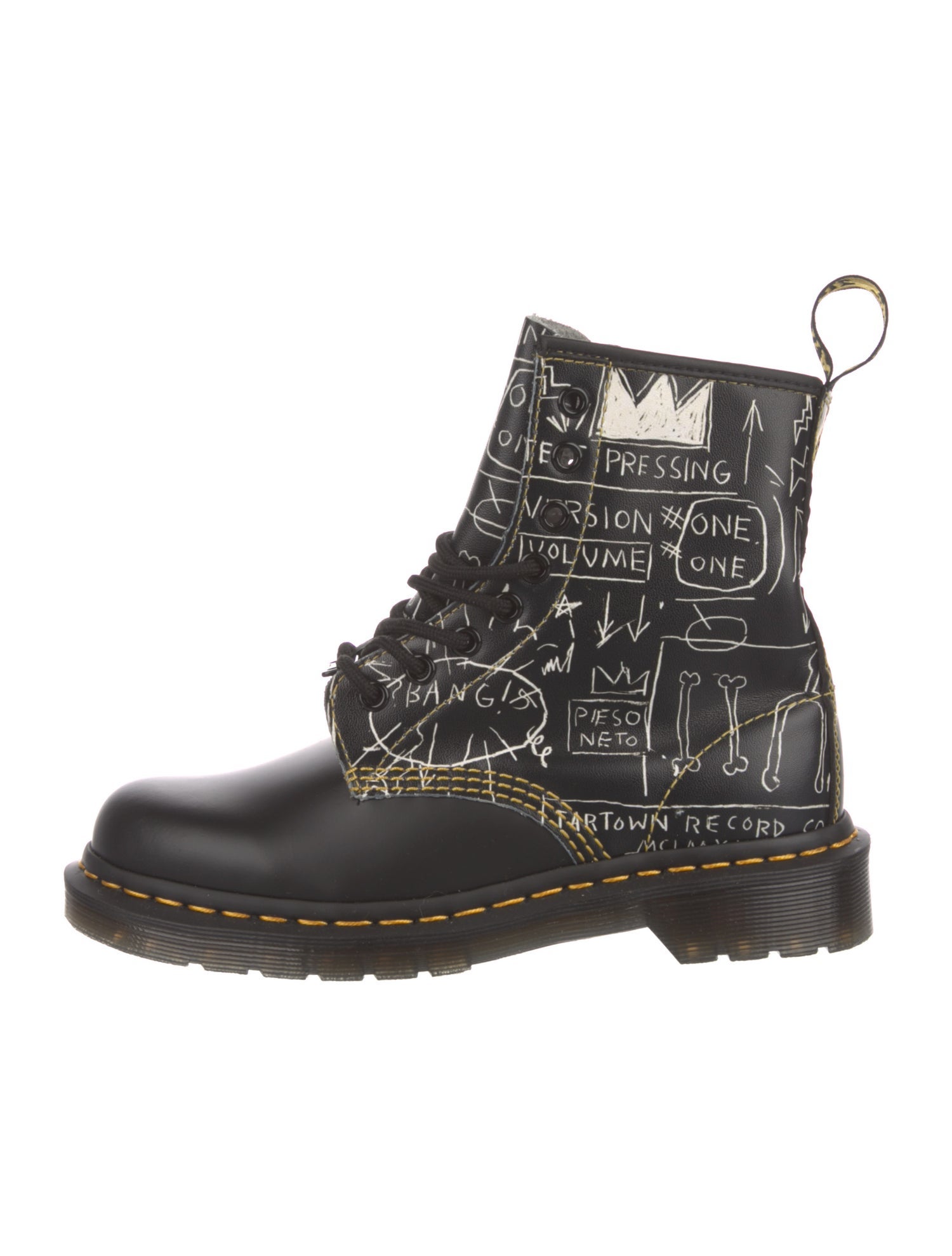 Dr. Martens x Jean-Michel Basquiat Leather Graphic Print Combat Boots